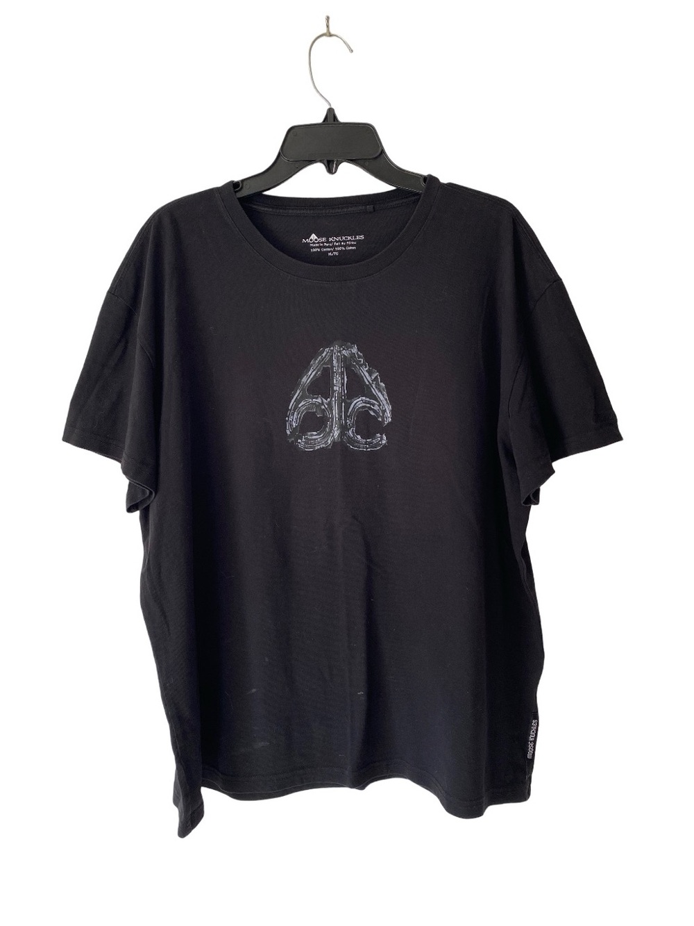 Moose Knuckles Black Graphic Crewneck T-Shirt - Men size XL
